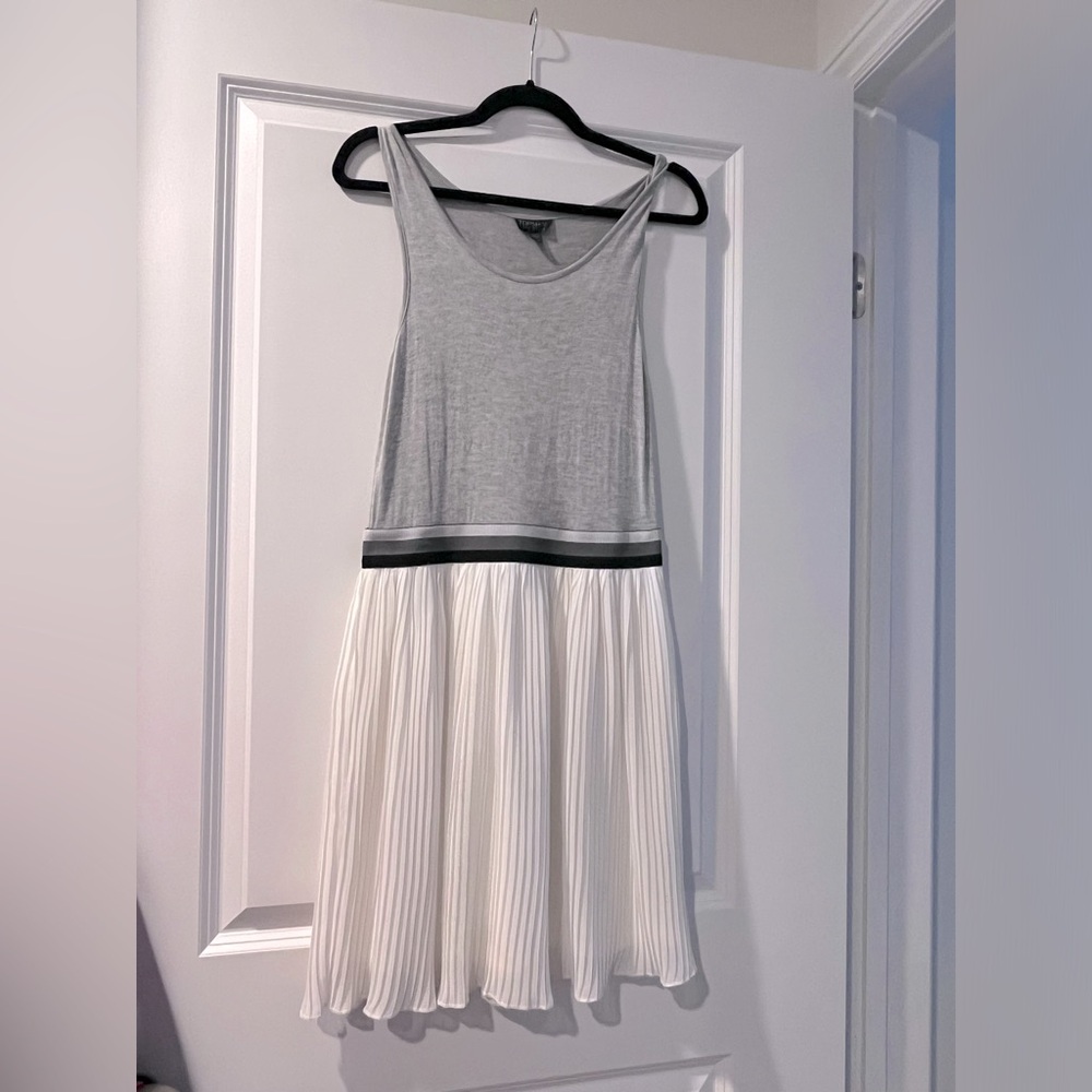 Super cute vintage top shop pleated dress with grey tank top